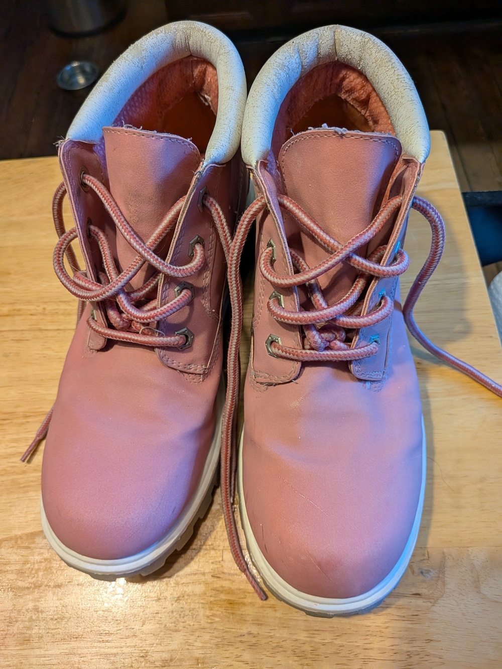 Route 66 Girls Pink Lace-Up Ankle Boots